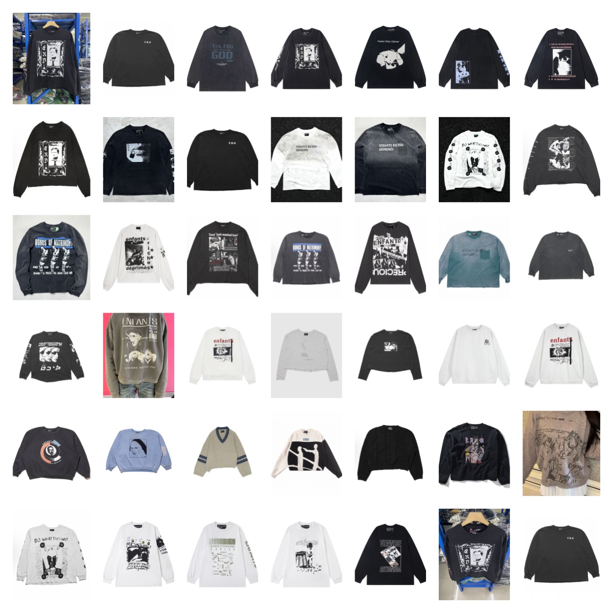Various Graphic Print Long Sleeve Sweatshirts in B